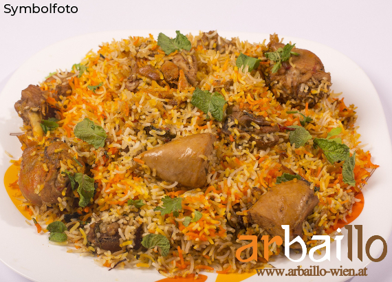 Verschiedene Biryani Varianten | Vegetarische Biryani; Chicken Biryani; Lamm Biryani; Beef Biryani; Schrimps Biryani; Fisch Biryani